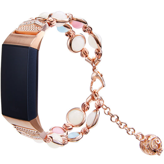 Metal Watch Strap Pure Hand - made Luminous Agate Strap