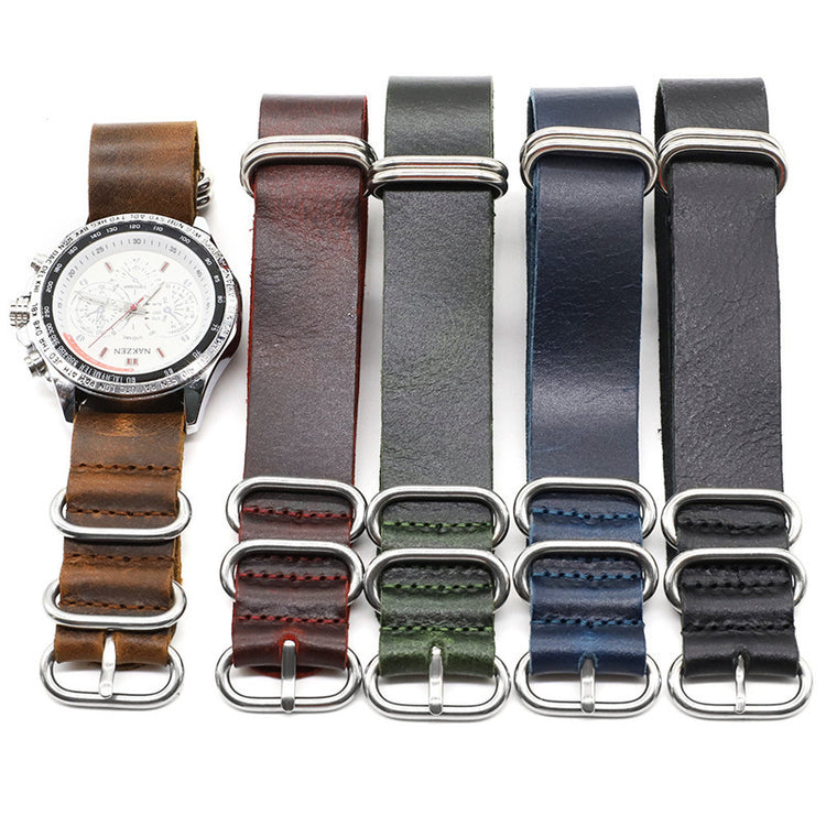 Leather Watch Strap Five-ring Leather Strap